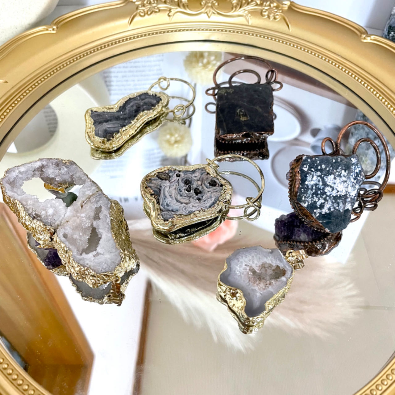Any 2PCS Crystal Pendant Necklace for Women Fashion Jewelry Amethyst Clear Quartz From IG Crystal