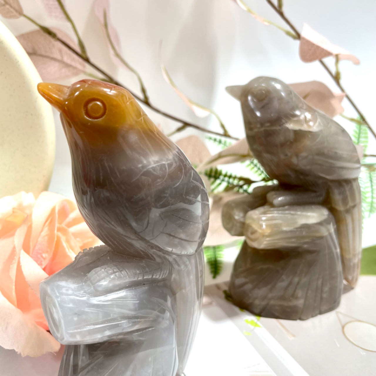 1 Count Three-colour Jade Bird Healing Stone Home Decoration From IG Crystal
