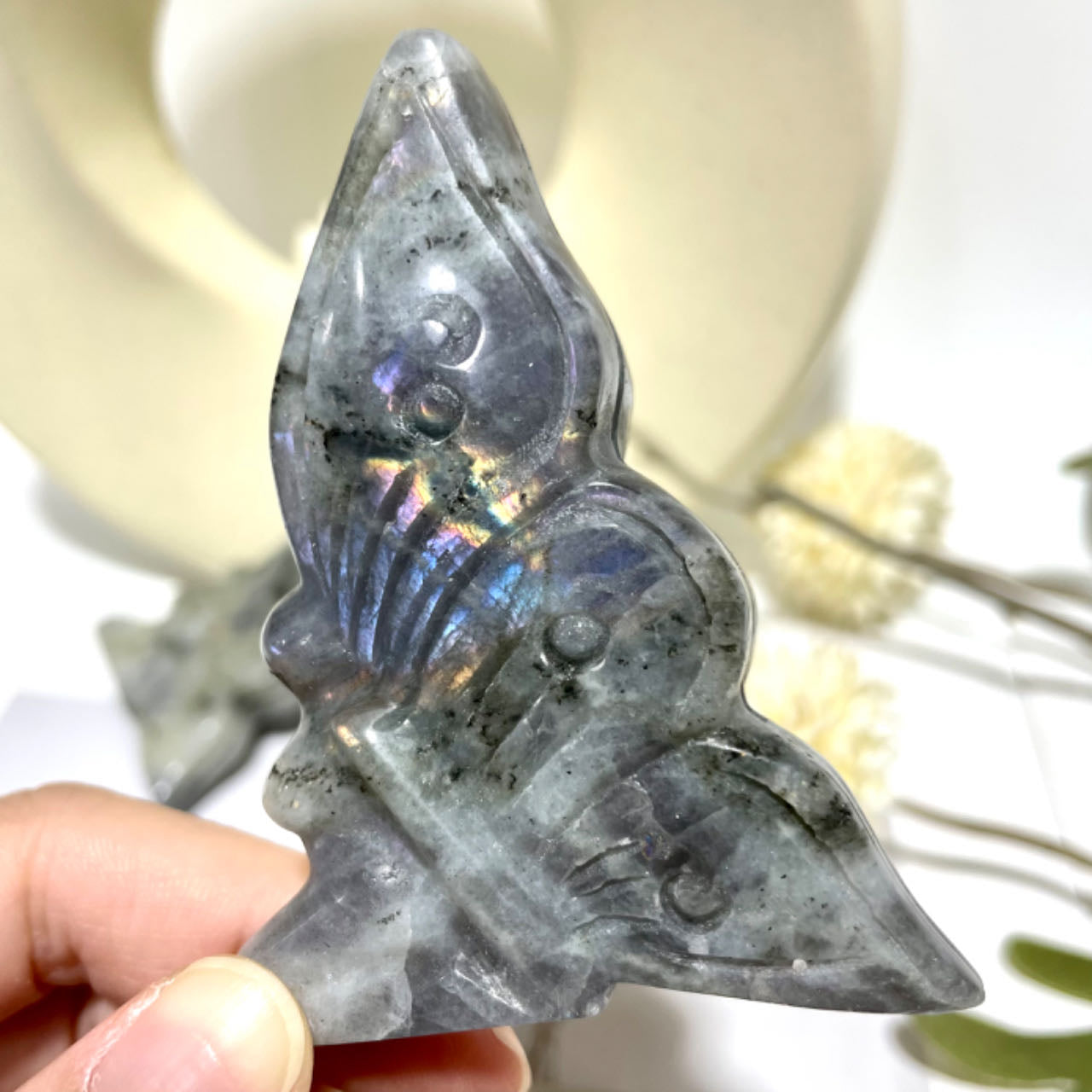 2 Counts Labradorite Flower Fairy Crystal Healing Crystal Home Decoration From IG Crystal