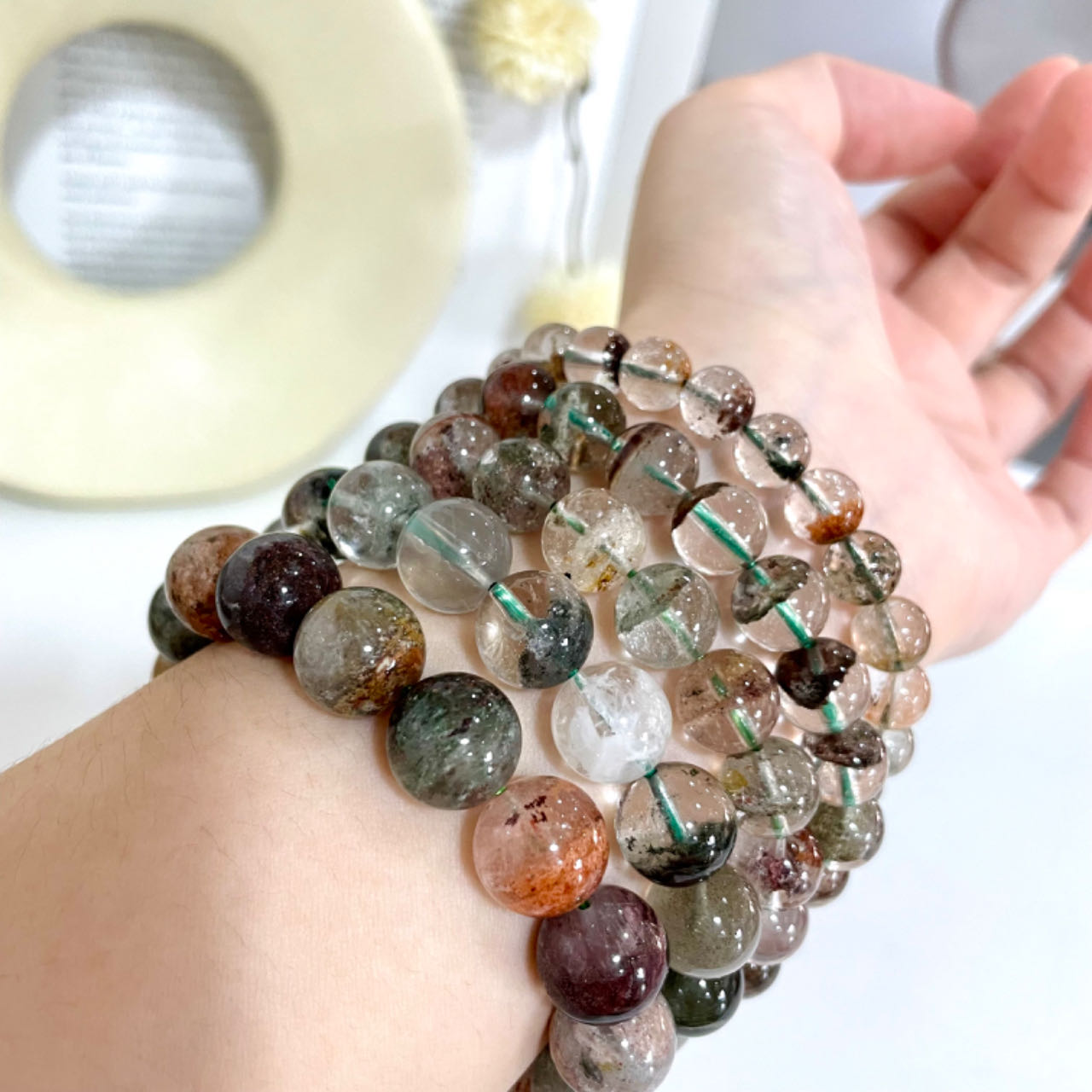 Green Phantom Quartz Bracelet 8~12mm Energy Healing Crystals Jewelry for Women DIY Bracelet From IG Crystal