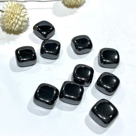 16 Counts Hematite Quadrate Stone Essentials Hematite Tumbled Stone Healing Stone Home Decoration From IG Crystal