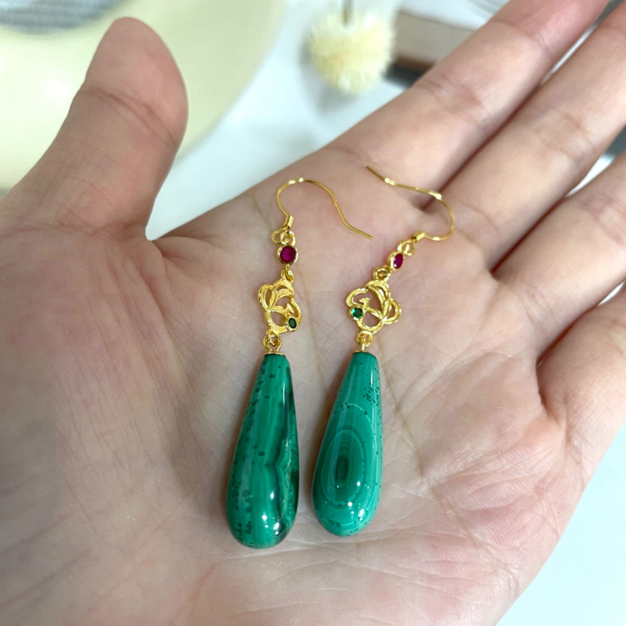 Malachite Jewelry Earrings Necklace Healing Stone for Women Fashion Jewelry From IG Crystal