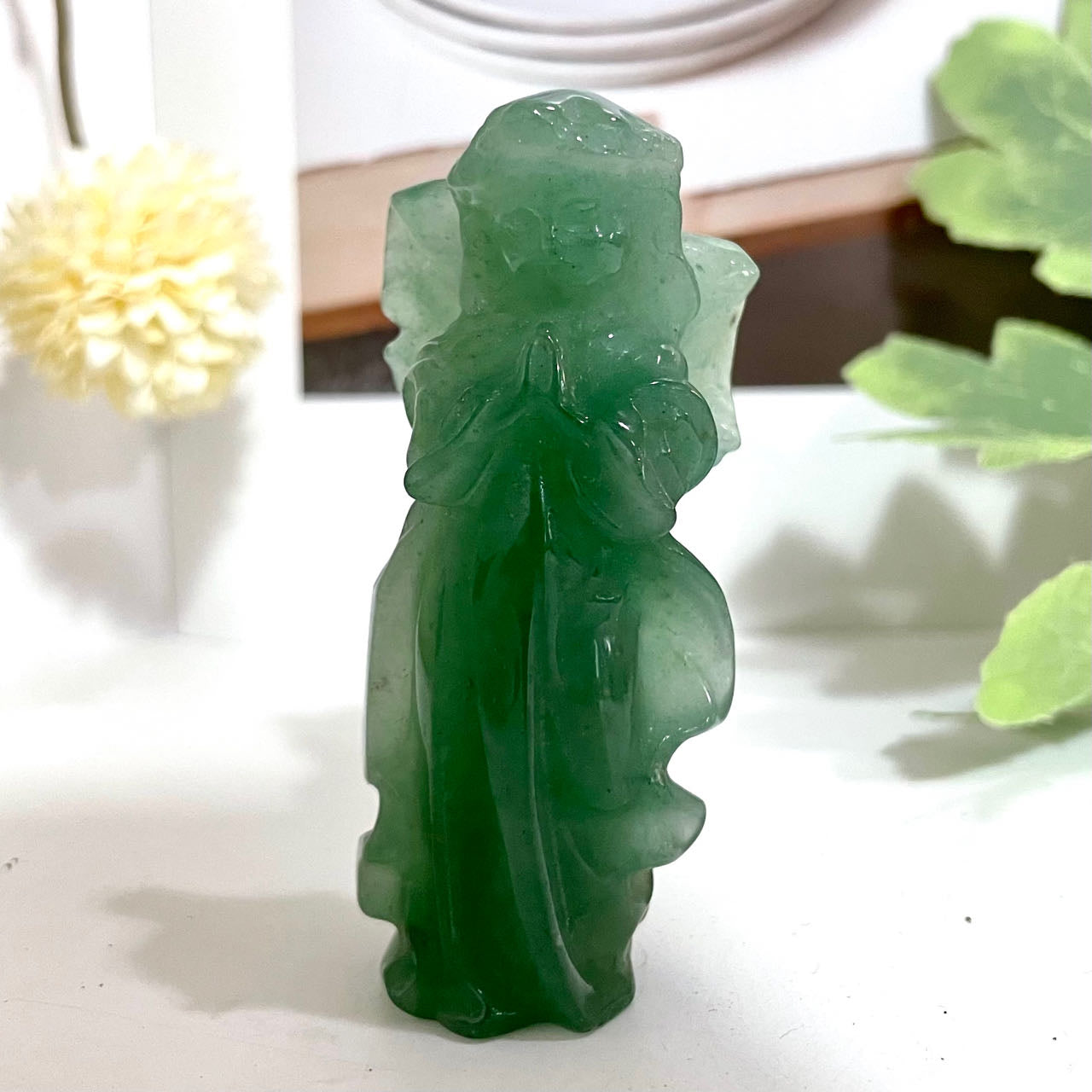 Green Aventurine Flower Fairy Crystal Healing Stone Home Decoration Stochastic 2PCS From IG Crystal
