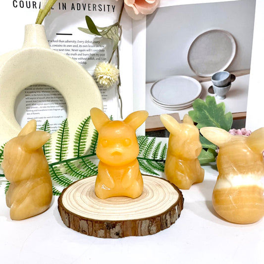 Yellow Calcite Pikachu Crystal Healing Stone Stochastic 2PCS From IG Crystal