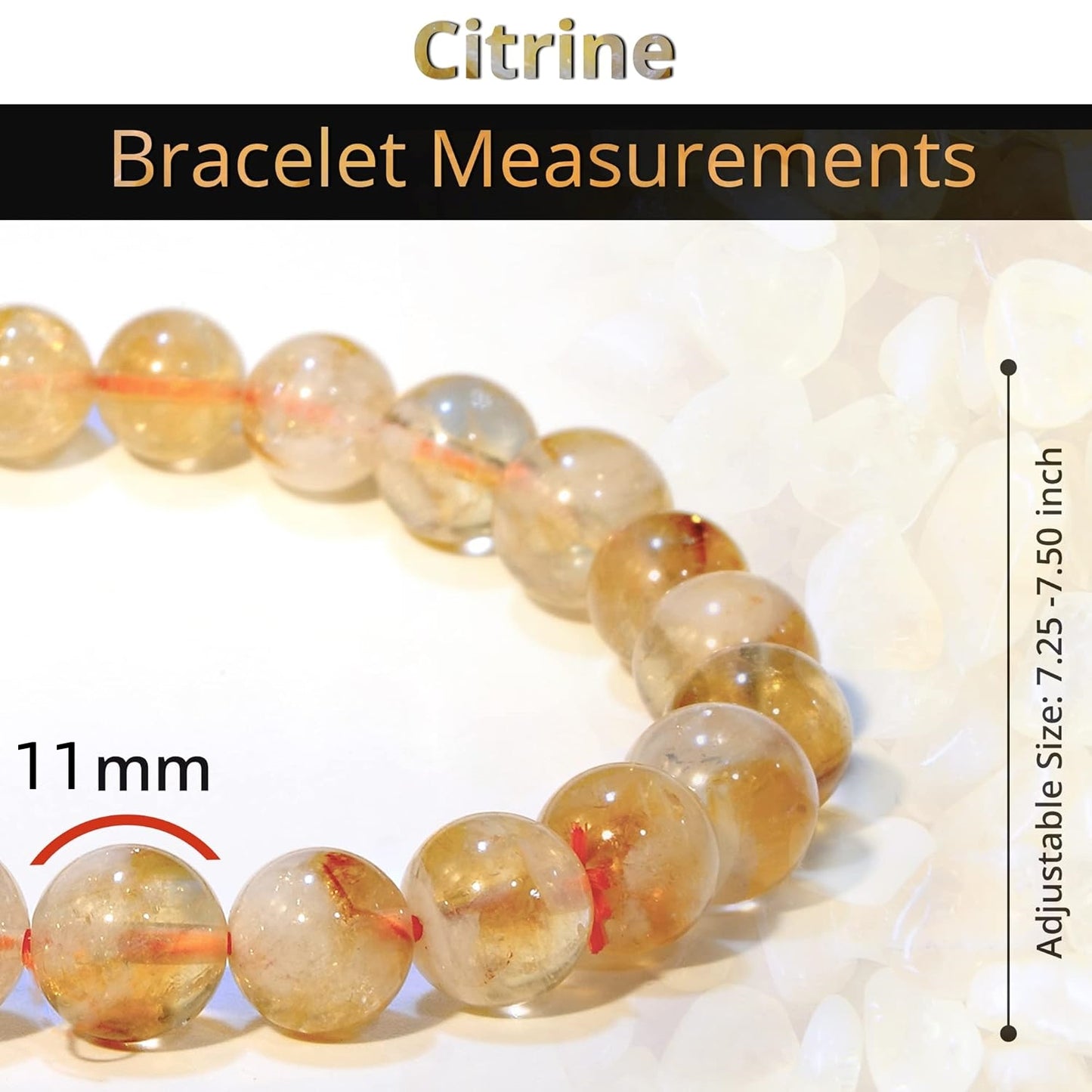 2 Counts Natural Citrine Crystal Bracelet – Healing Crystals Bracelet for Women and Men Teens – Handmade 11mm Round Beaded Bracelets – Attract, Wealth, Prosperity, Success, Girls Gifts, Unisex Mens Bracelet From IG Crystal