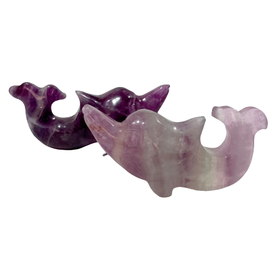 1 Count Purple Fluorite Dolphin Crystal Carving Healing Crystal Gem Reiki Healing Home Decor Crystal Jewelry Shop Pretty Crystals From IG Crystal