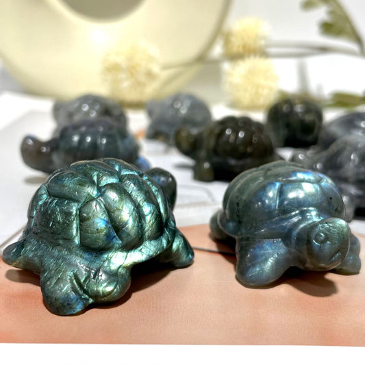 3 Counts Labradorite Tortoise Crystal Healing Crystal Home Decoration From IG Crystal
