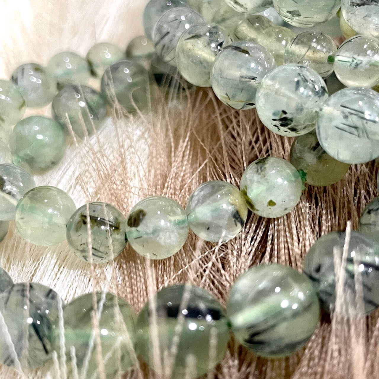 Prehnite Bracelet 7~10mm Energy Healing Crystals Jewelry for Women DIY Bracelet From IG Crystal