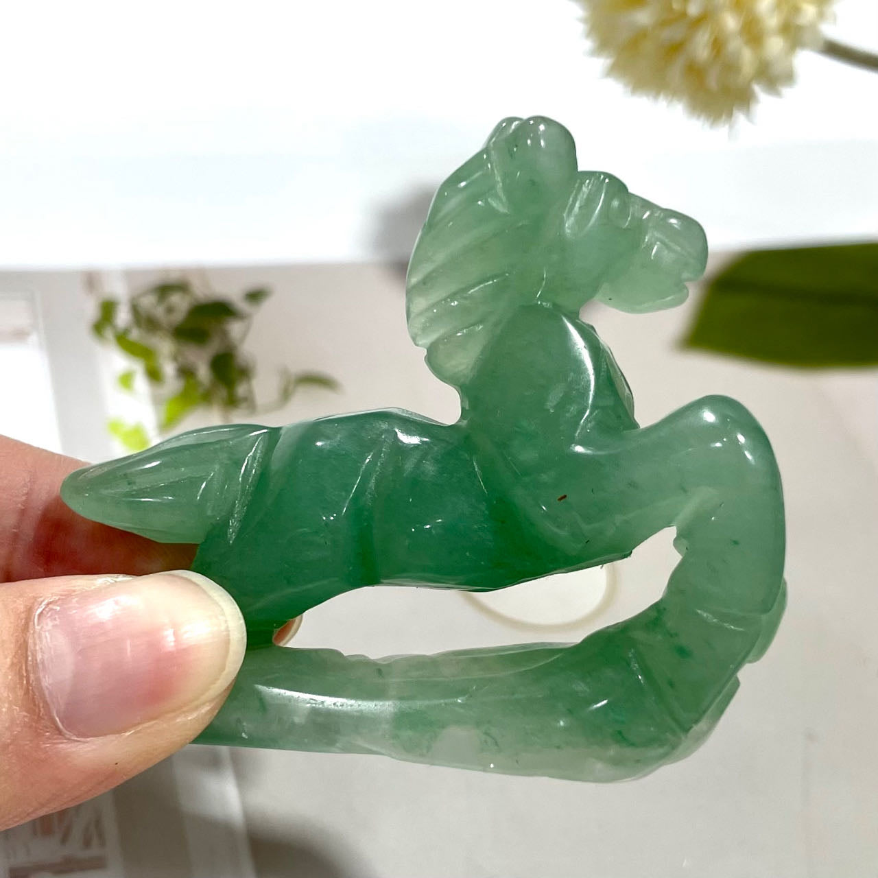 2 Counts Green Aventurine Horse Crystal Healing Crystal Home Decoration From IG Crystal