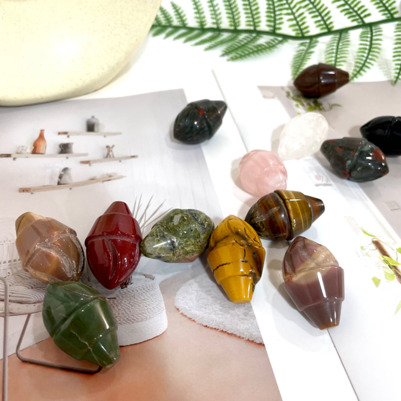 IG Crystal 1.5 Inch High Quality Natural Ice Cream Crystals 10 Counts Healing Stone Home decoration