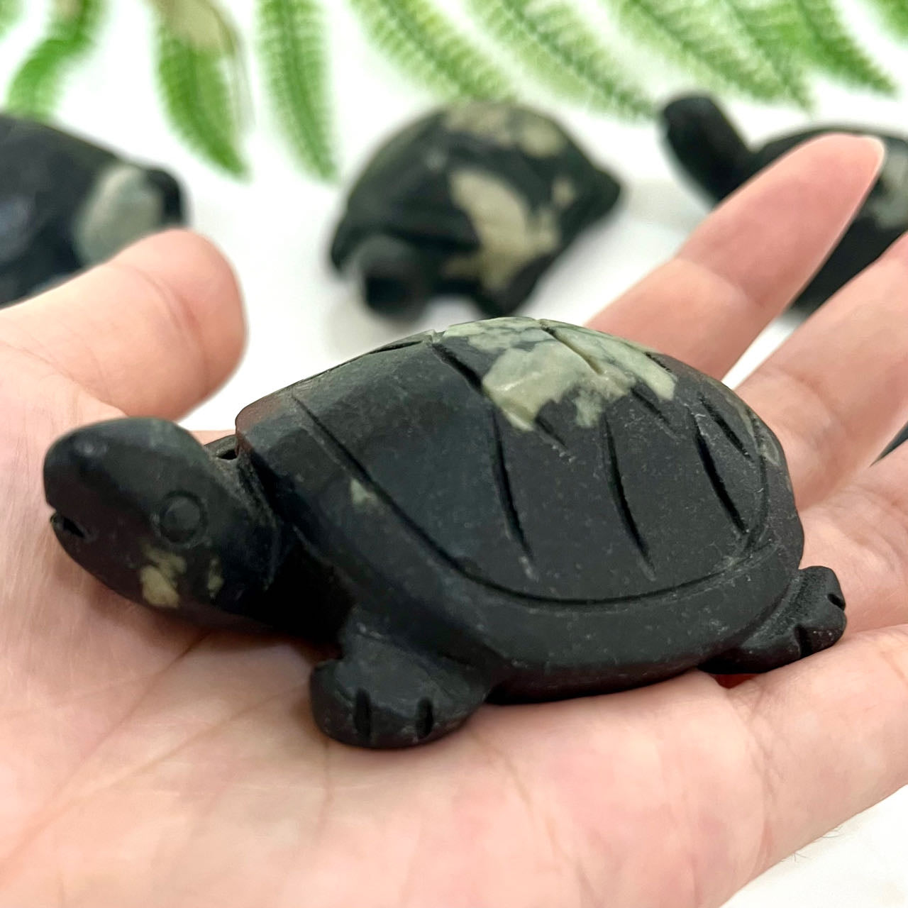 2PCS Turtle High Quality Natural Peony Stone From IG Crystal