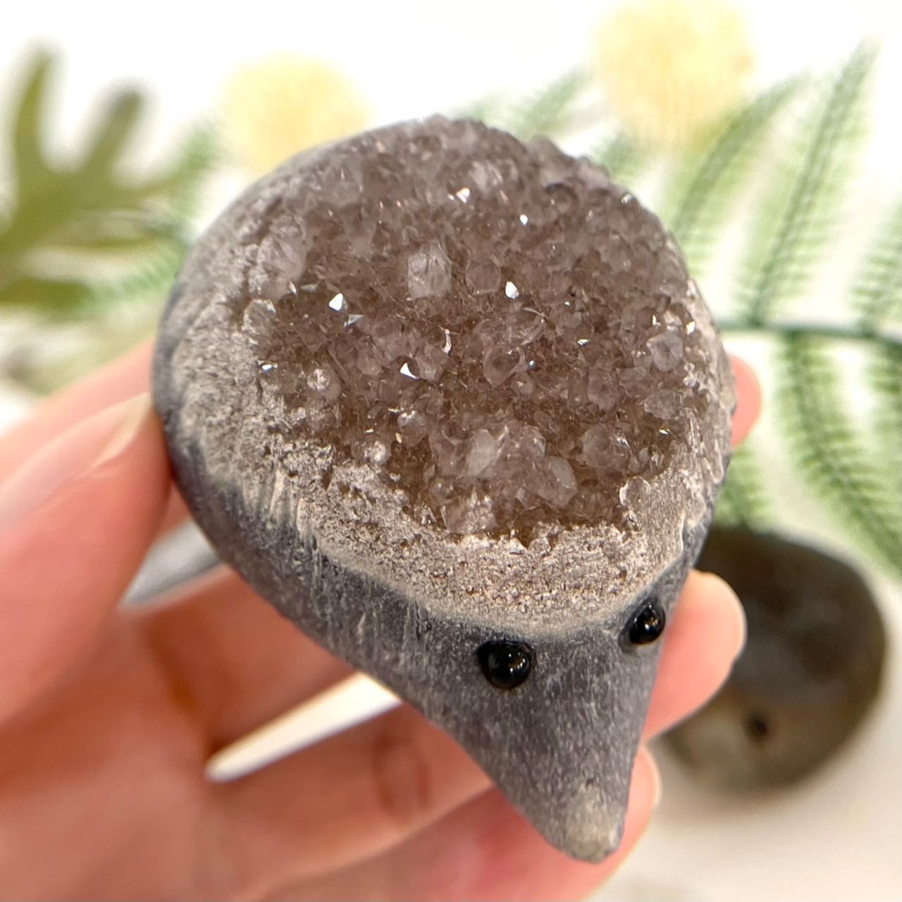Any 2PCS Druzy Hedgehog Natural Raw Geode From IG Crystal