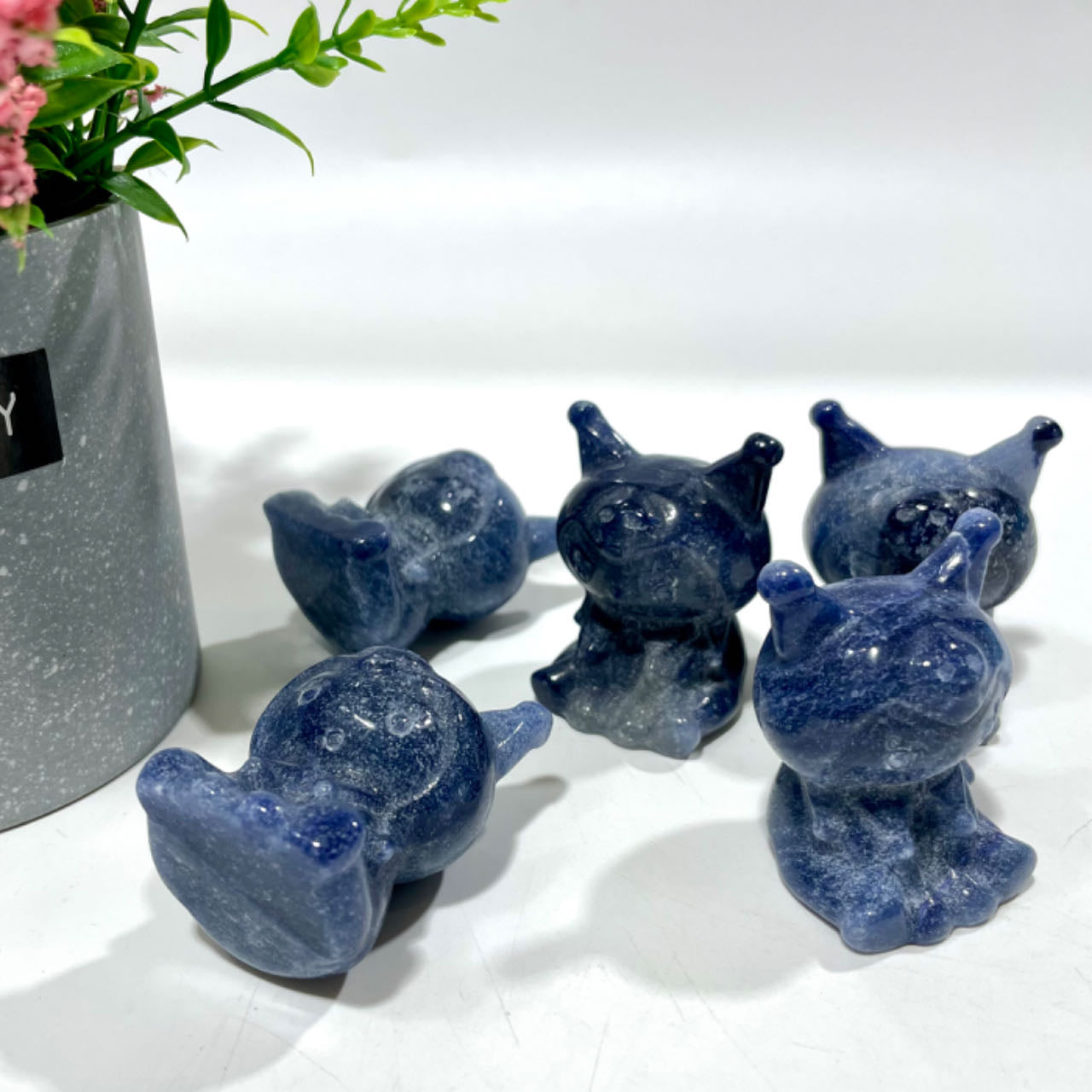 2 Counts Blue Aventurine Kuromi Crystal 5CM Natural Gemstone Semi Precious Healing Crystals Enhance Positive Energy Home Decoration From IG Crystal