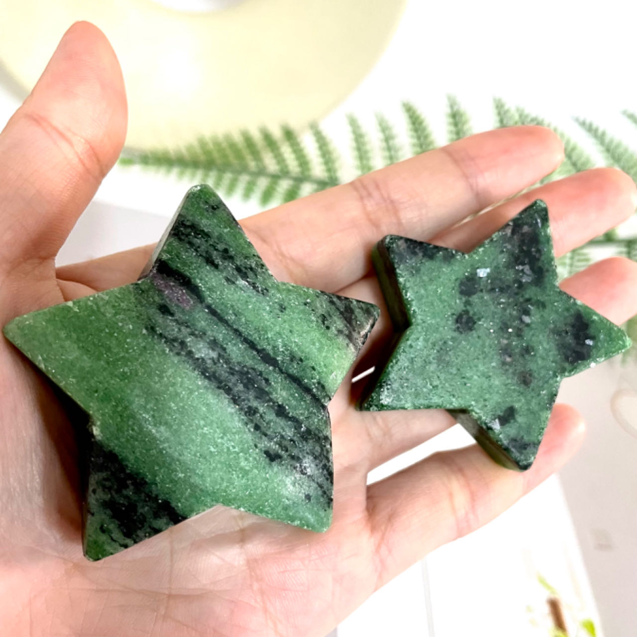 8 Counts Epidote Crystal Star Heart Shaped Crystal Healing Crystal Home Decoration From IG Crystal