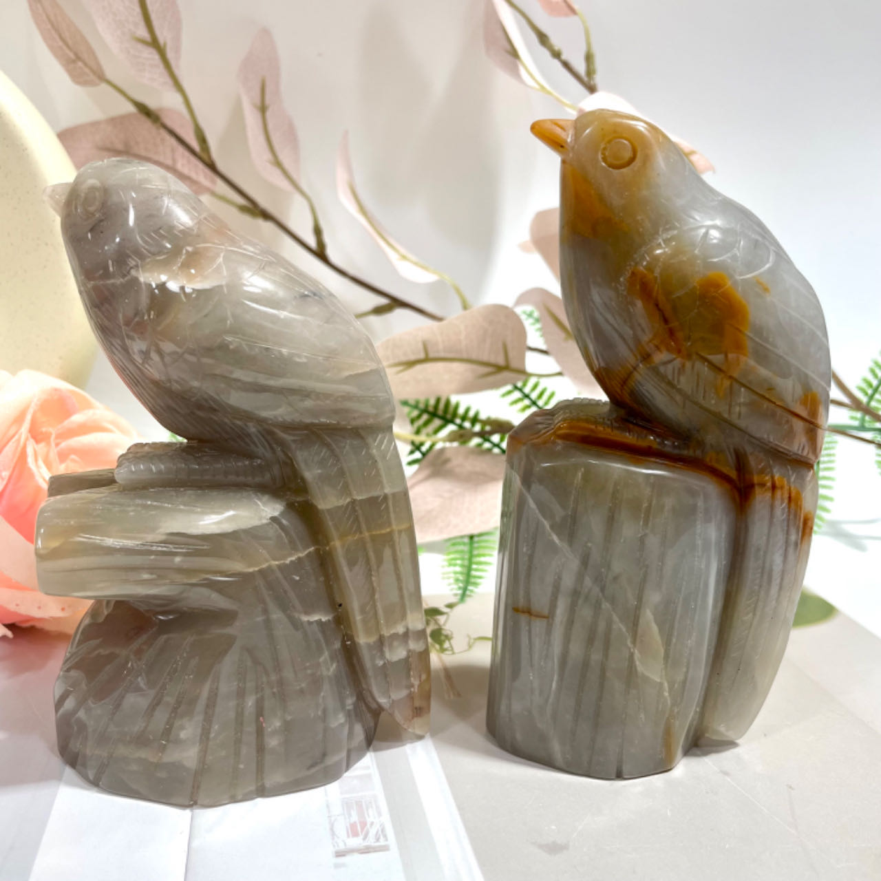 1 Count Three-colour Jade Bird Healing Stone Home Decoration From IG Crystal