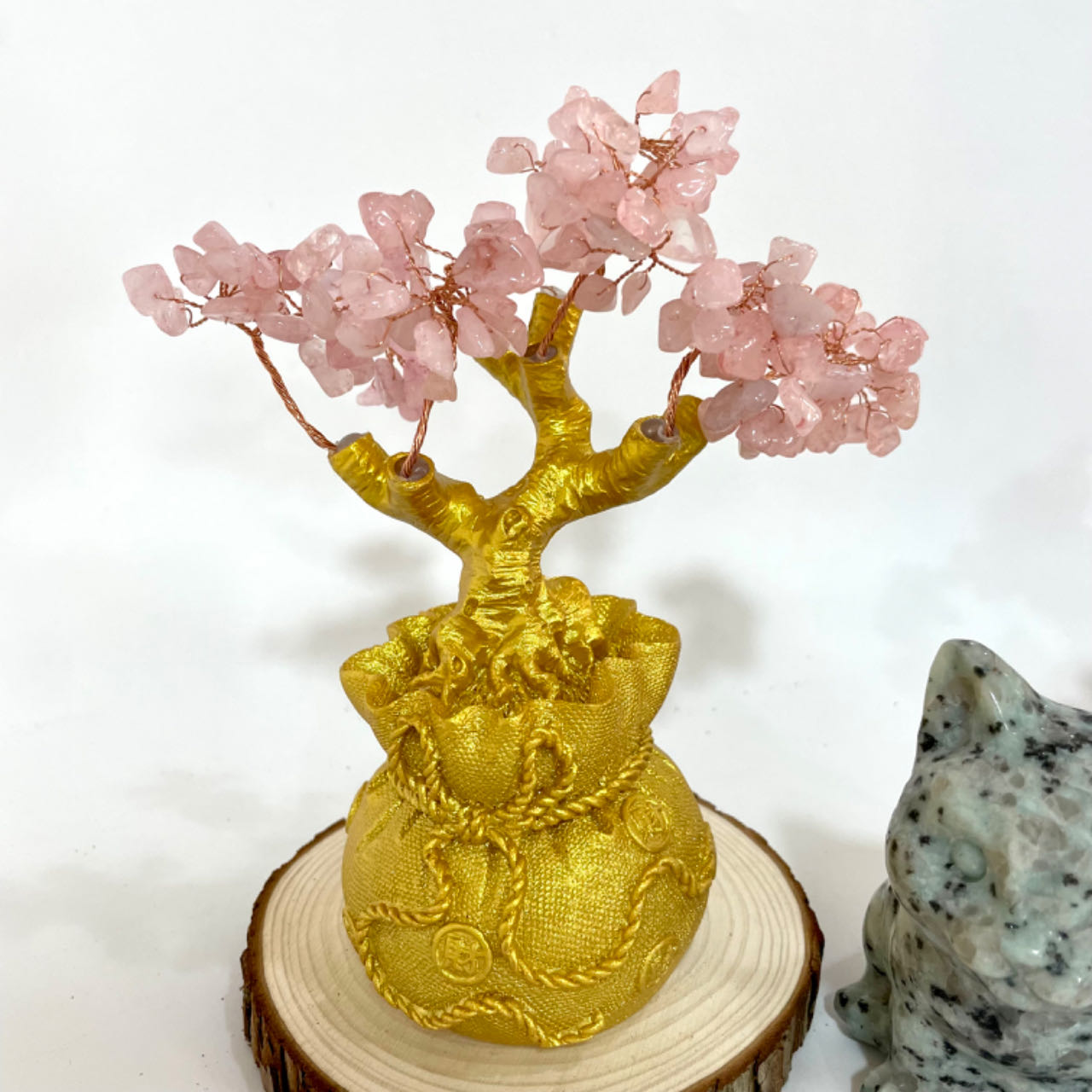 Money Tree Yellow Crytal Amethyst Rose Quartz Green Flourite Healing Crystals and Stones Tree for Home and Office Desk Decoration From IG Crystal
