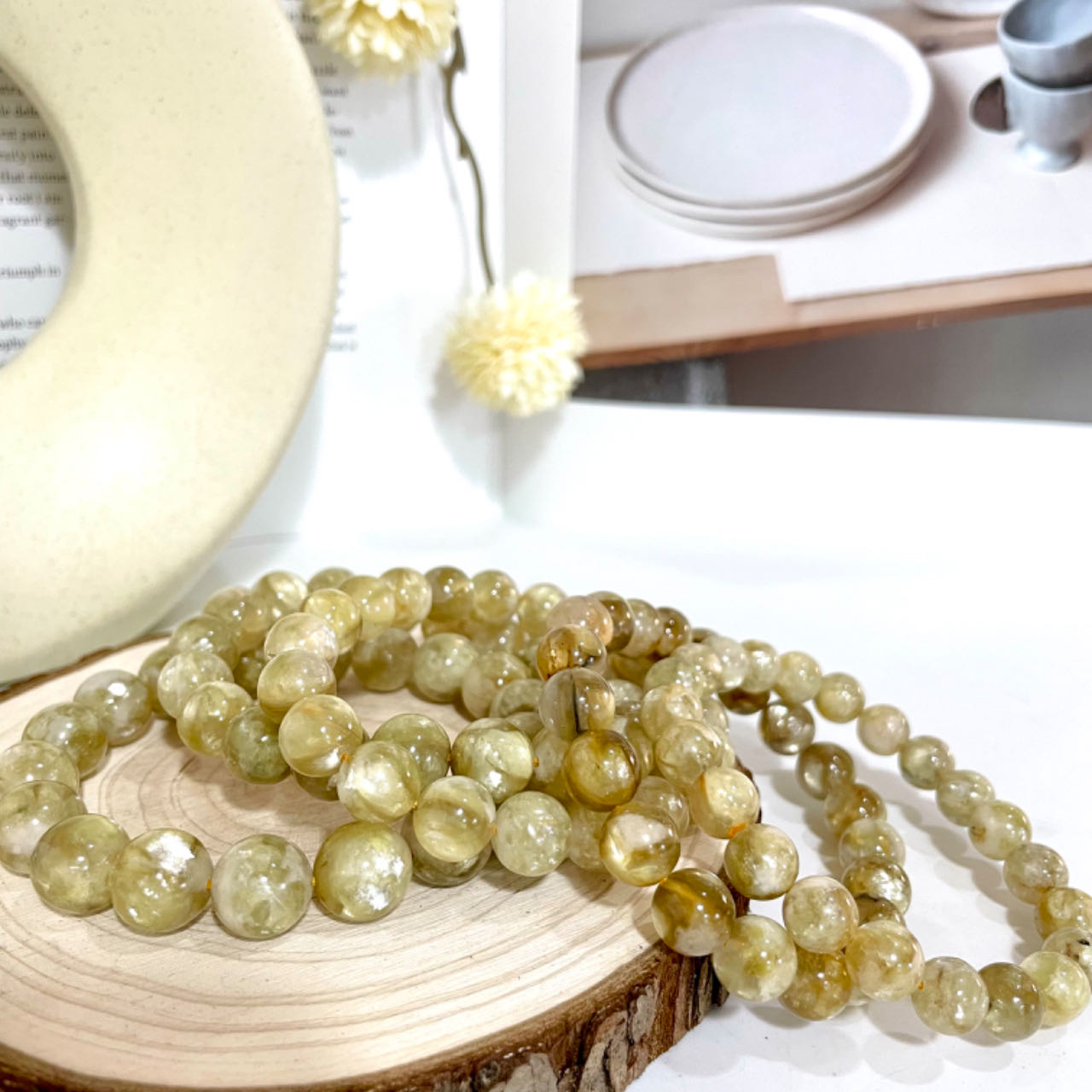 Golden Mica Bracelet 9~12mm Energy Healing Crystals Jewelry for Women DIY Bracelet From IG Crystal
