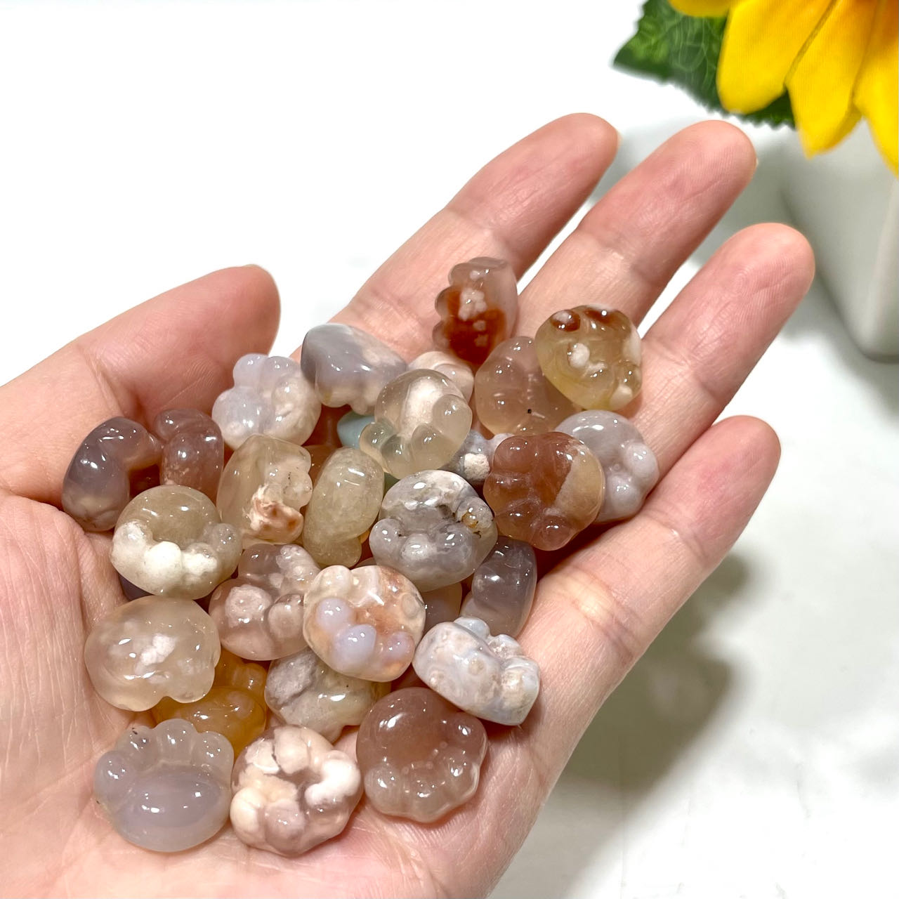 20 Counts Flower Agate Cat's Paw Crystal Healing Crystal Home Decoration From IG Crystal