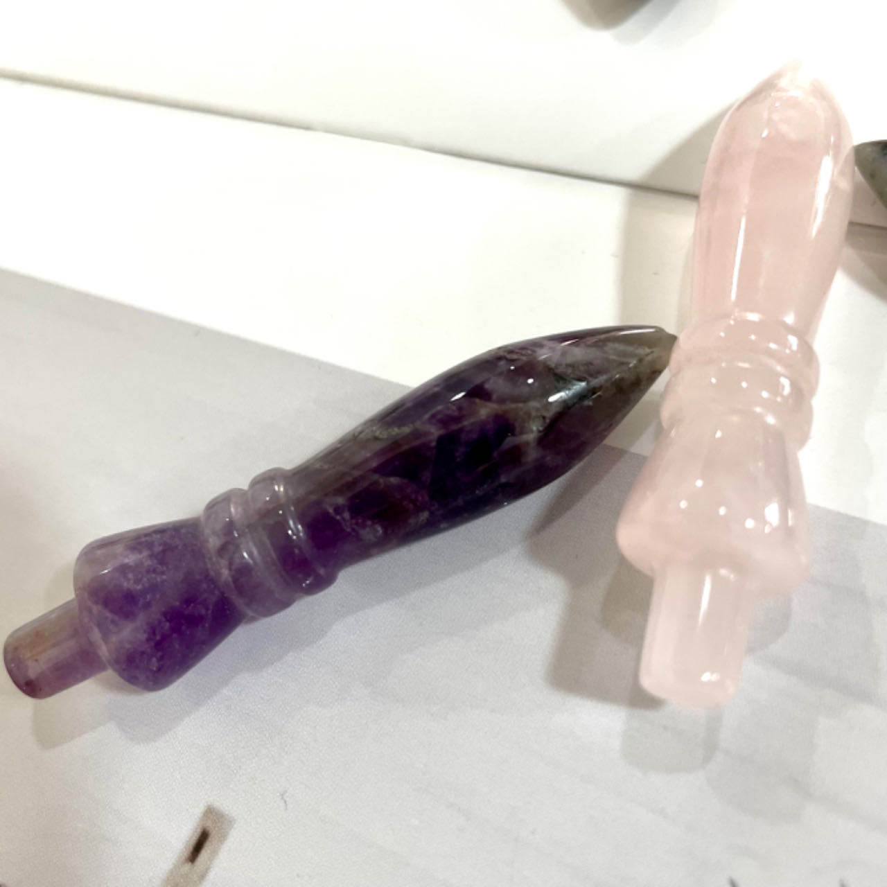 IG Crystal Bullet Crystals 10 Counts Rose Quartz Clear Quartz Amethyst Rohdnite Green Aventurine Sodalite Yellow Jade Healing Stone Home decoration