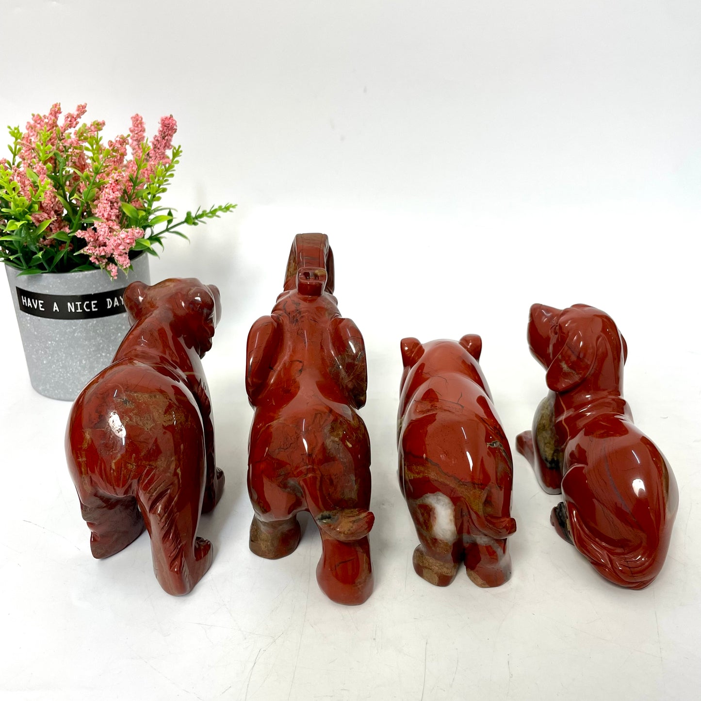 1 Count Red Jasper Elephant Dog Bear Hippo Crystal Carving Natural Stone Gem Mining Chakra Balancing Reiki Healing Crystal Mystery Crystal Display Crystal Shopping Online Home Office Decor From IG Crystal