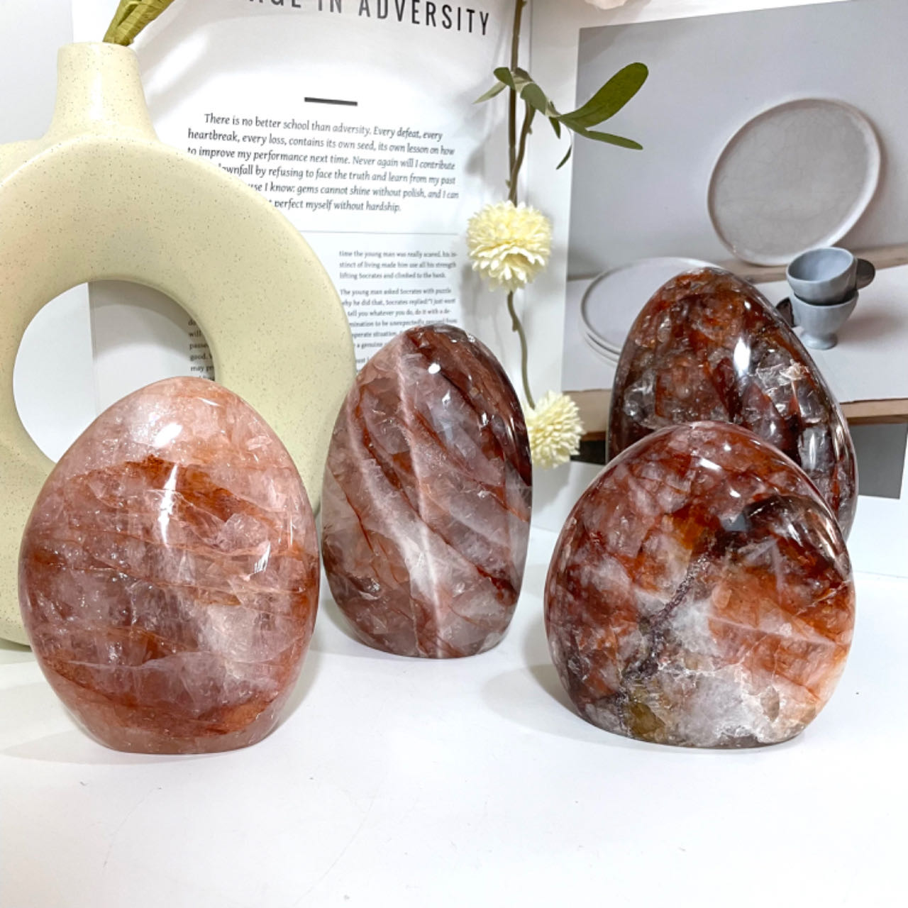 1PCS Fire Quartz Mountain Stone Healing Stone From IG Crystal