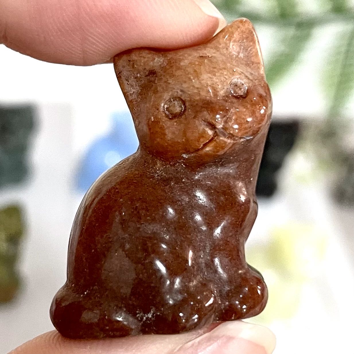 Different Material 3CM Height Small Cat Crystal 10 Counts Rose Quartz Clear Quartz Yellow Tiger Eye Amethyst Sodalite Green Aventurine Rohdnite Kiwi Jasper Healing Crystal Home Decoration From IG Crystal
