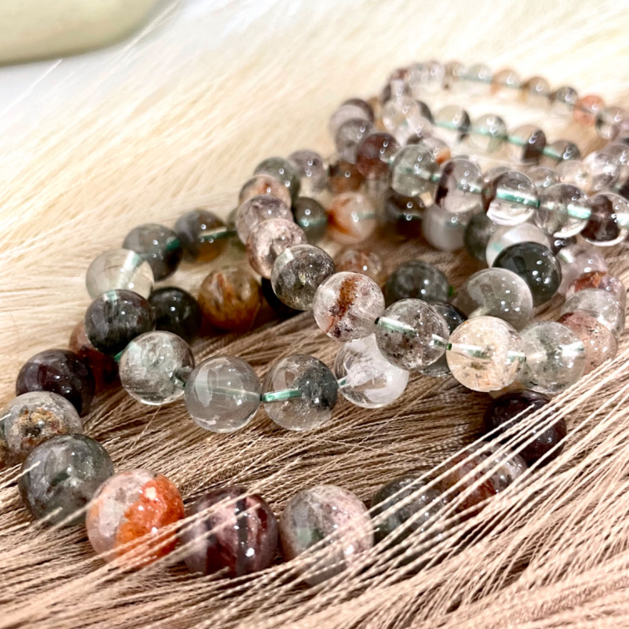 Green Phantom Quartz Bracelet 8~12mm Energy Healing Crystals Jewelry for Women DIY Bracelet From IG Crystal