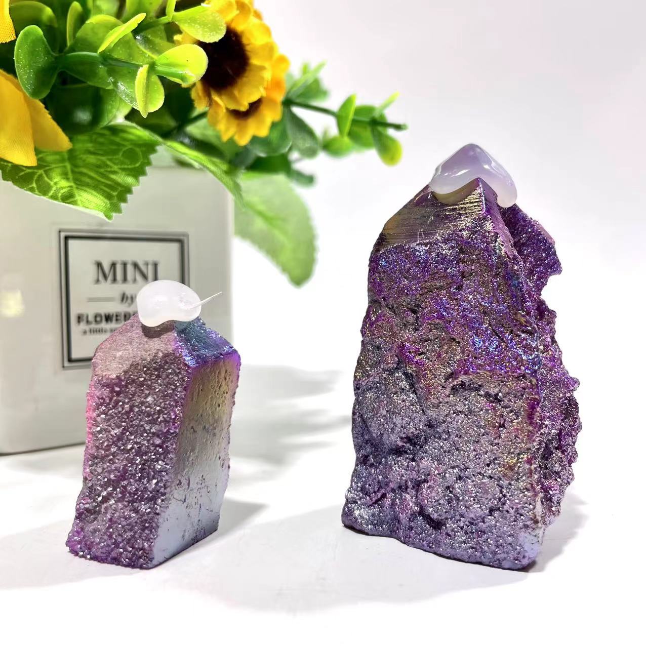 5~7 Counts 500G Purple Sphalerite Wand Unnatural Stone Artificial Crystal Gem Mining Chakra Balancing Reiki Healing Crystal Mystery Crystal Display Crystal Shopping Online Home Office Decor From IG Crystal