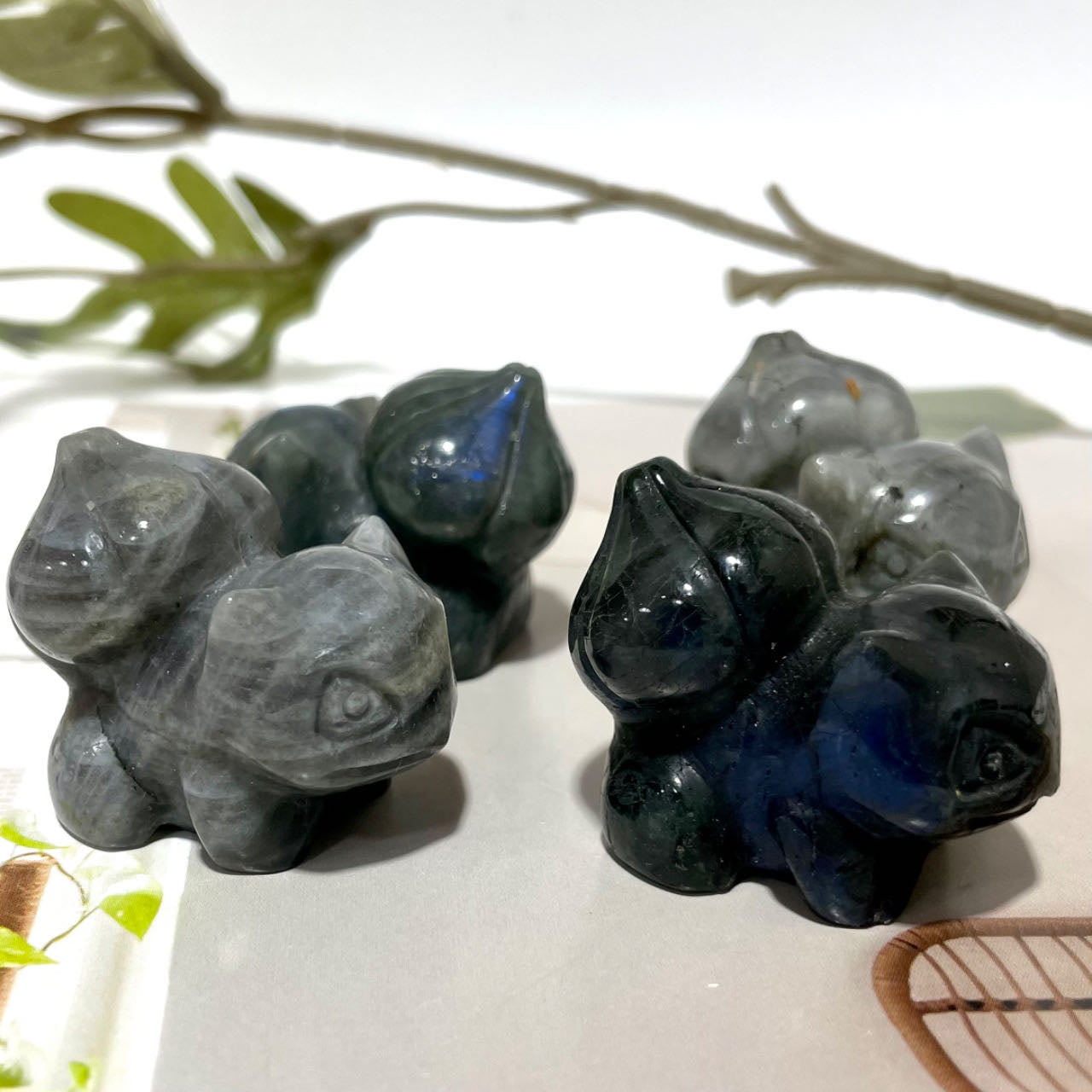 3 Counts Labradorite Bulbasaur Crystal Pokemon Healing Crystal Home Decoration From IG Crystal