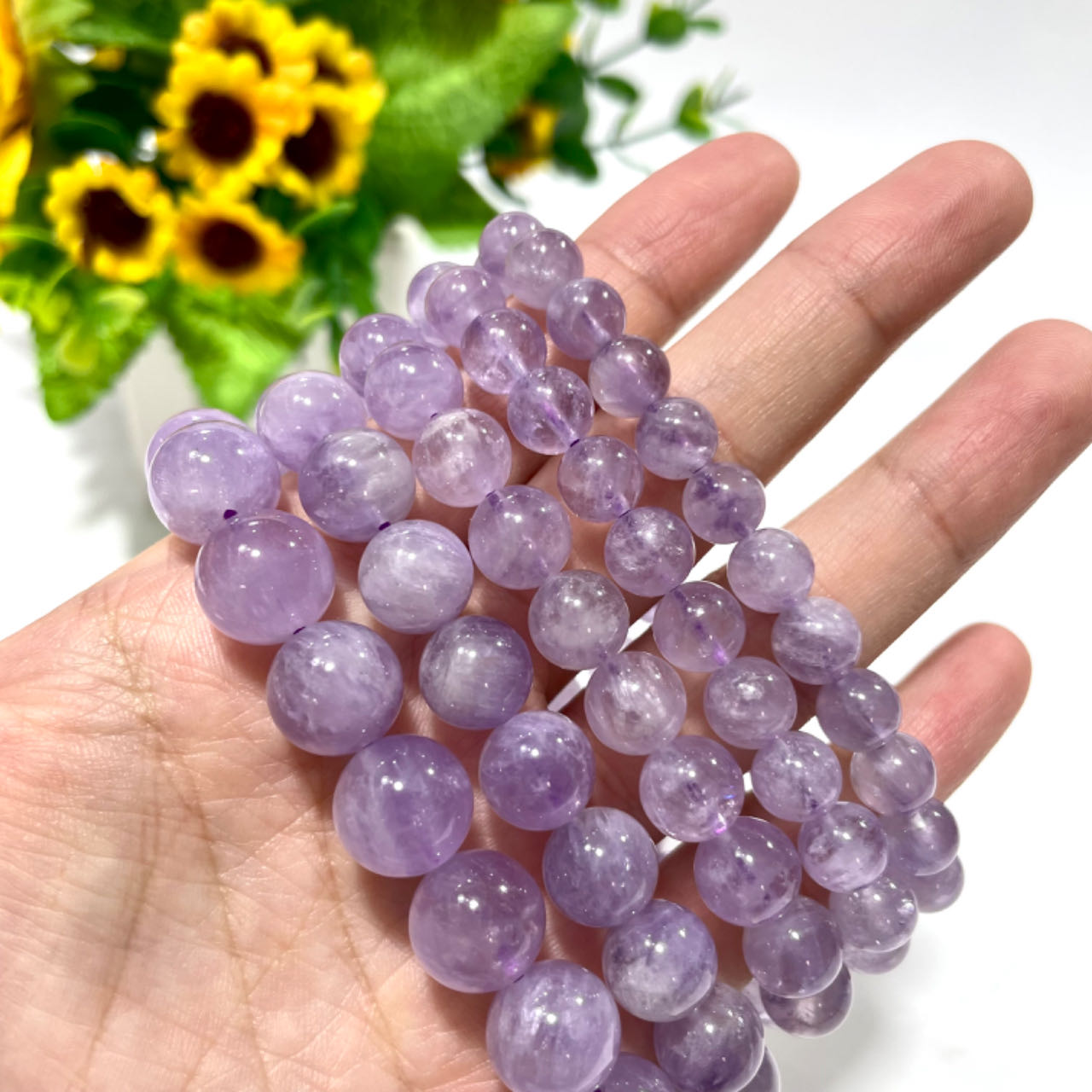 Lavender Quartz Crystal Bracelet 7~12mm Energy Healing Crystals Jewelry for Women DIY Bracelet From IG Crystal