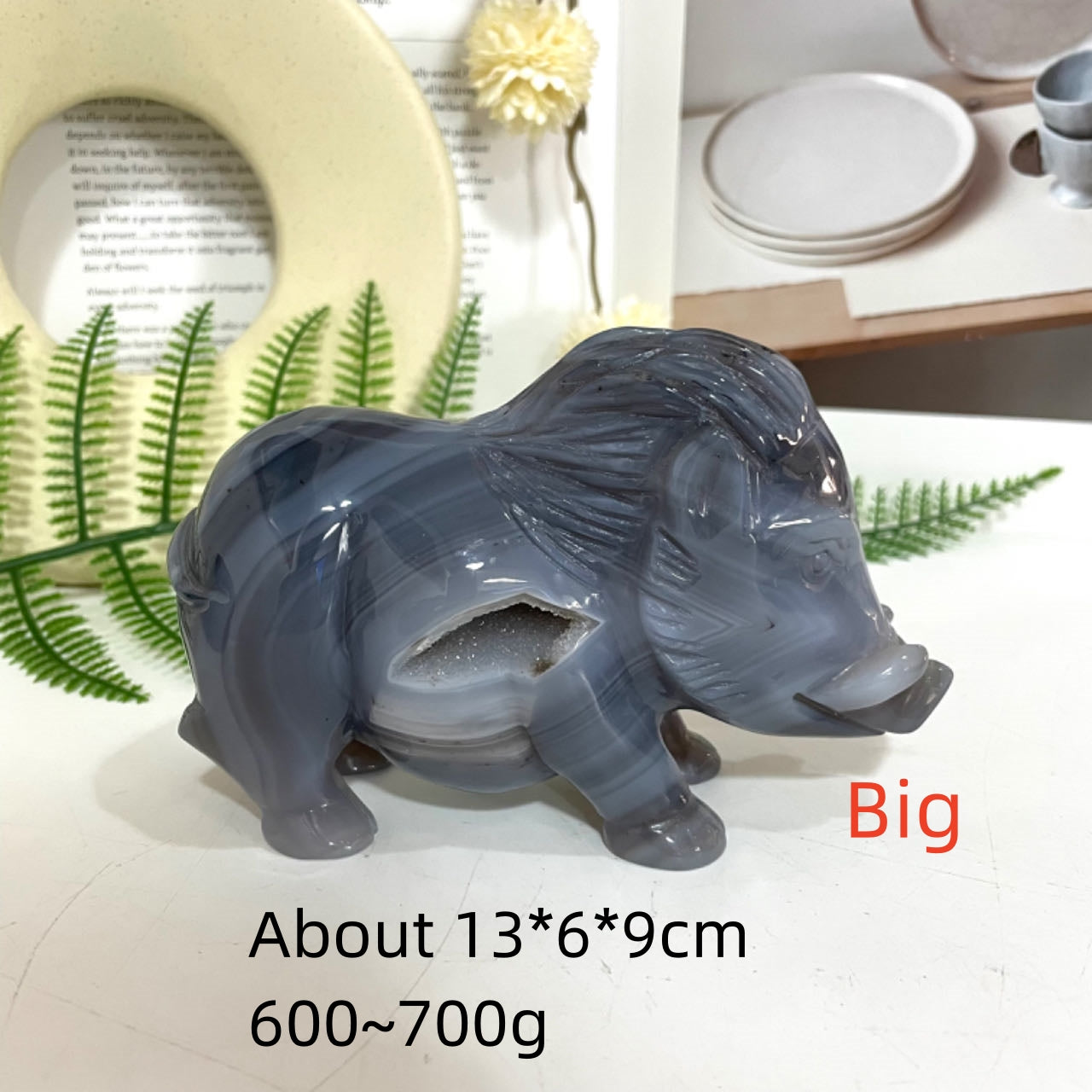 1PCS Wild Boar Druzy Natural Raw Geode Agate Healing Stone Home Decoration From IG Crystal