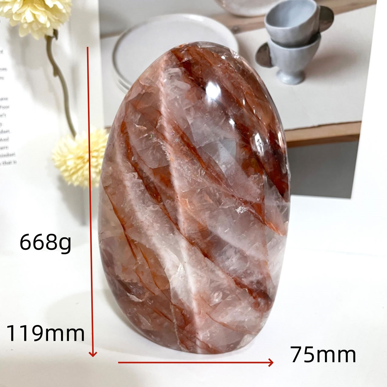 1PCS Fire Quartz Mountain Stone Healing Stone From IG Crystal