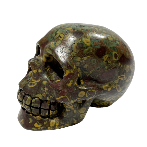 1 Count Fruit Jasper Skull Crystal Carving Natural Stone Gem Mining Chakra Balancing Reiki Healing Crystal Mystery Crystal Display Crystal Shopping Online Home Office Decor From IG Crystal