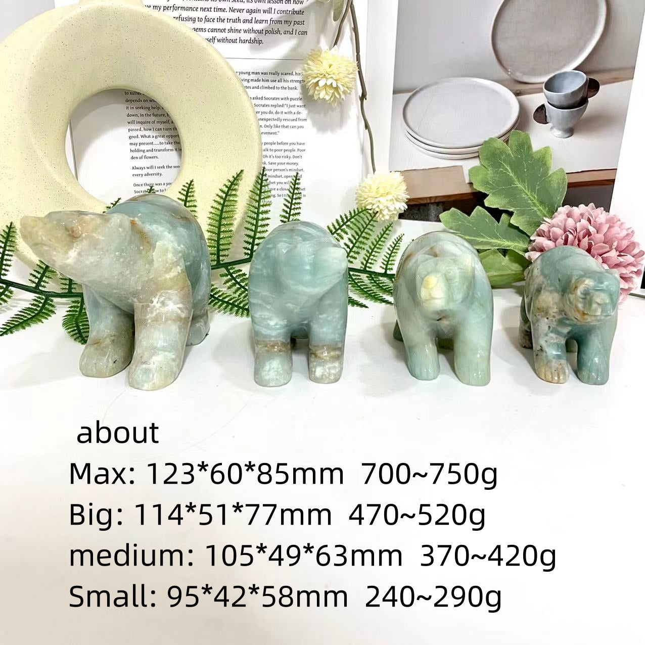Carribean Calcit Animals Crystal Elephant Penguin Bear Healing Stone Stochastic 1PCS From IG Crystal