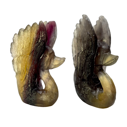 2 Counts Fluorite Swan Crystal Carving Healing Crystal Gem Reiki Healing Home Decor Crystal Jewelry Shop Pretty Crystals From IG Crystal