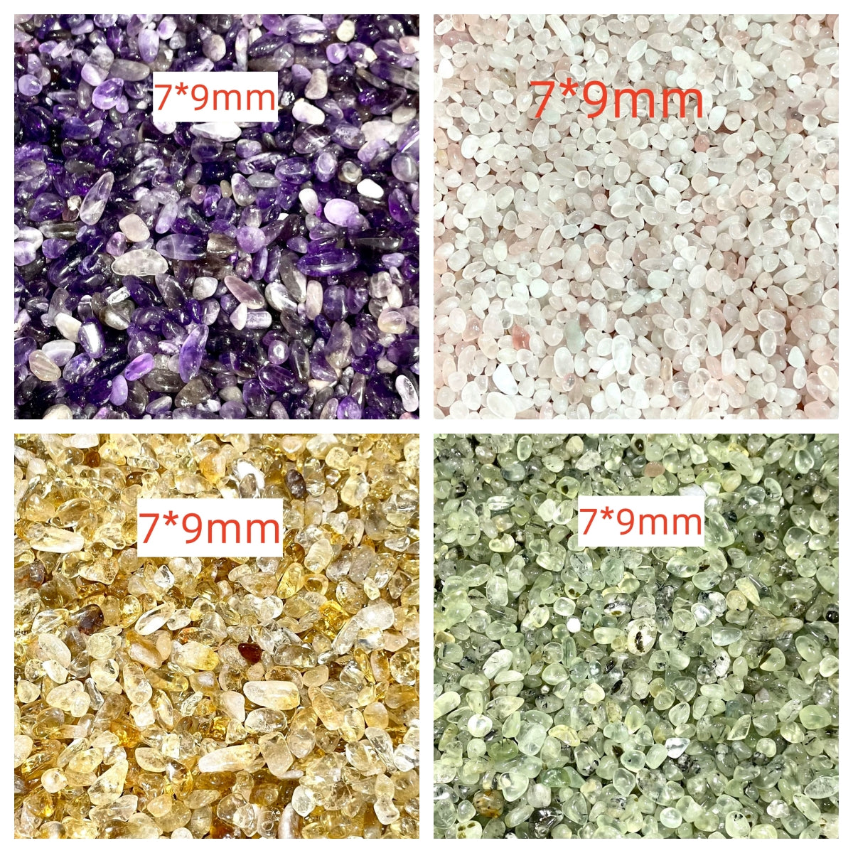 1 KG Different Materials Crystal Chips Sets Rose Quartz Green Phantom Quartz Green Aventurine Sun Stone Tourmaline Prehnite Citrine Clear Quartz Amethyst White Turquoise Super 8 Strawberry Quartz High Quality Natural Crystals From IG Crystal