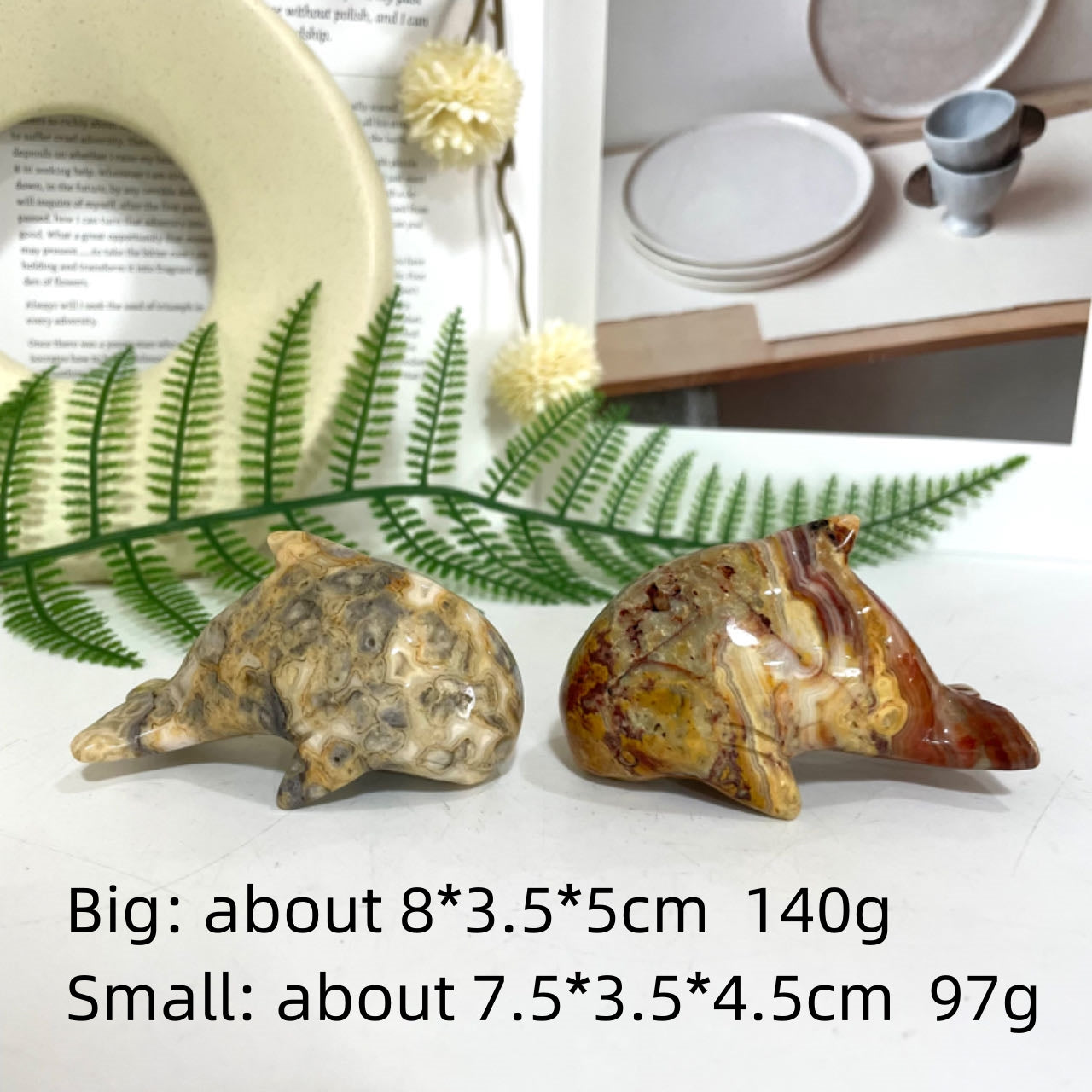 Crazy Lace Agate Animals Crystal Dog Dolphin Frog Cat Fish Shark Bear Rhinoceros Tortoise Healing Stone Home Decoration From IG Crystal