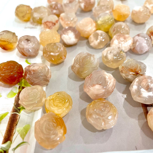 10 Counts Flower Agate Rose Crystal Healing Crystal Home Decoration From IG Crystal