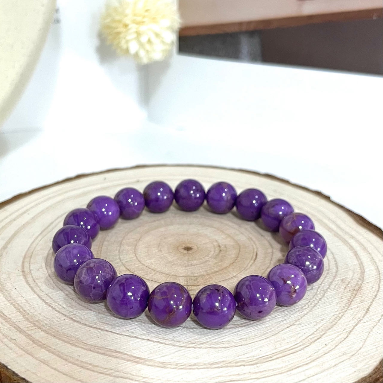Purple Mica Bracelet 9~12mm Energy Healing Crystals Jewelry for Women DIY Bracelet From IG Crystal