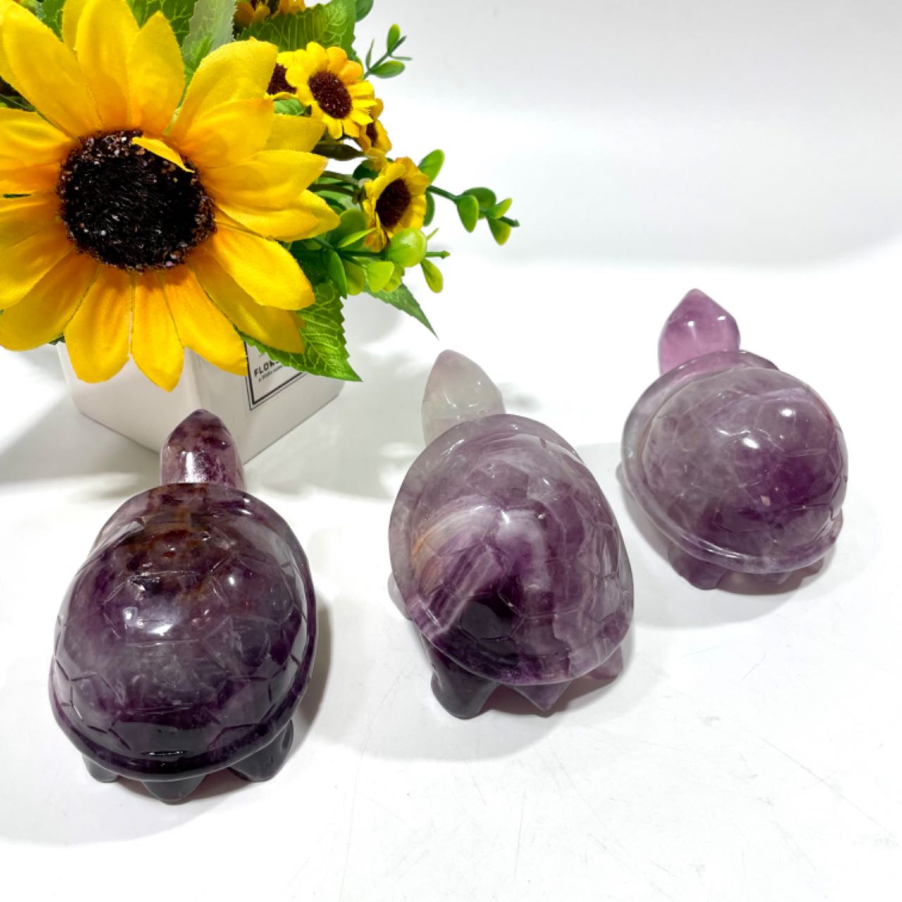 1 Count Purple Fluorite Tortoise Crystal Carving Healing Crystal Gem Reiki Healing Home Decor Crystal Jewelry Shop Pretty Crystals From IG Crystal