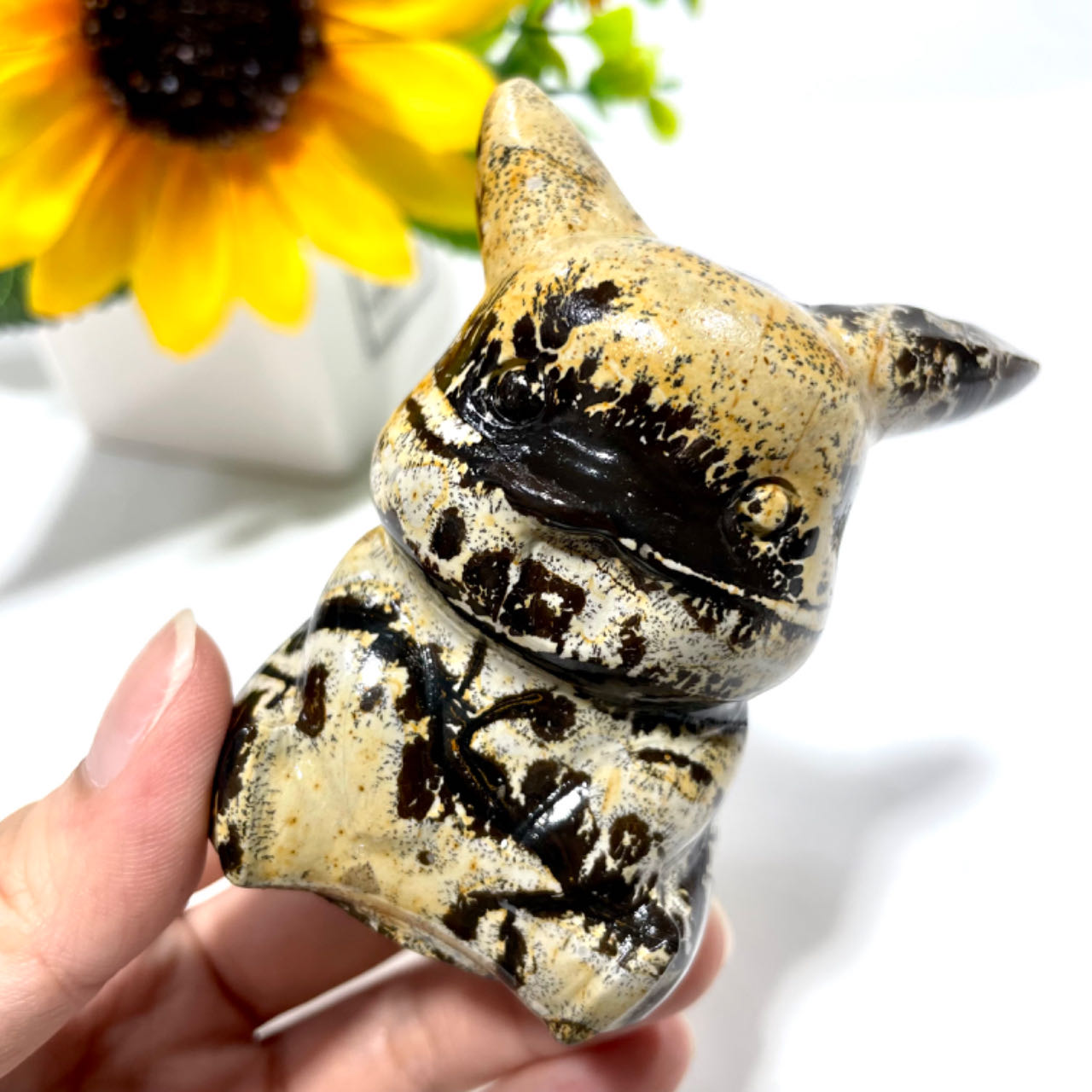 2 Counts Picture Jasper Pikachu Crystal Carving Healing Crystal Gem Reiki Healing Home Decor Crystal Jewelry Shop Pretty Crystals From IG Crystal