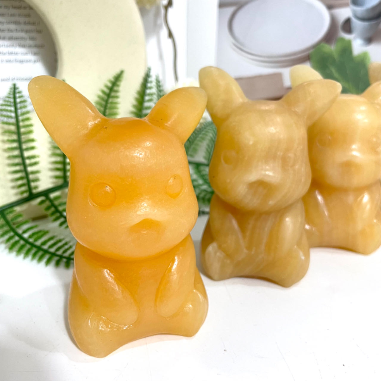 Yellow Calcite Pikachu Crystal Healing Stone Stochastic 2PCS From IG Crystal