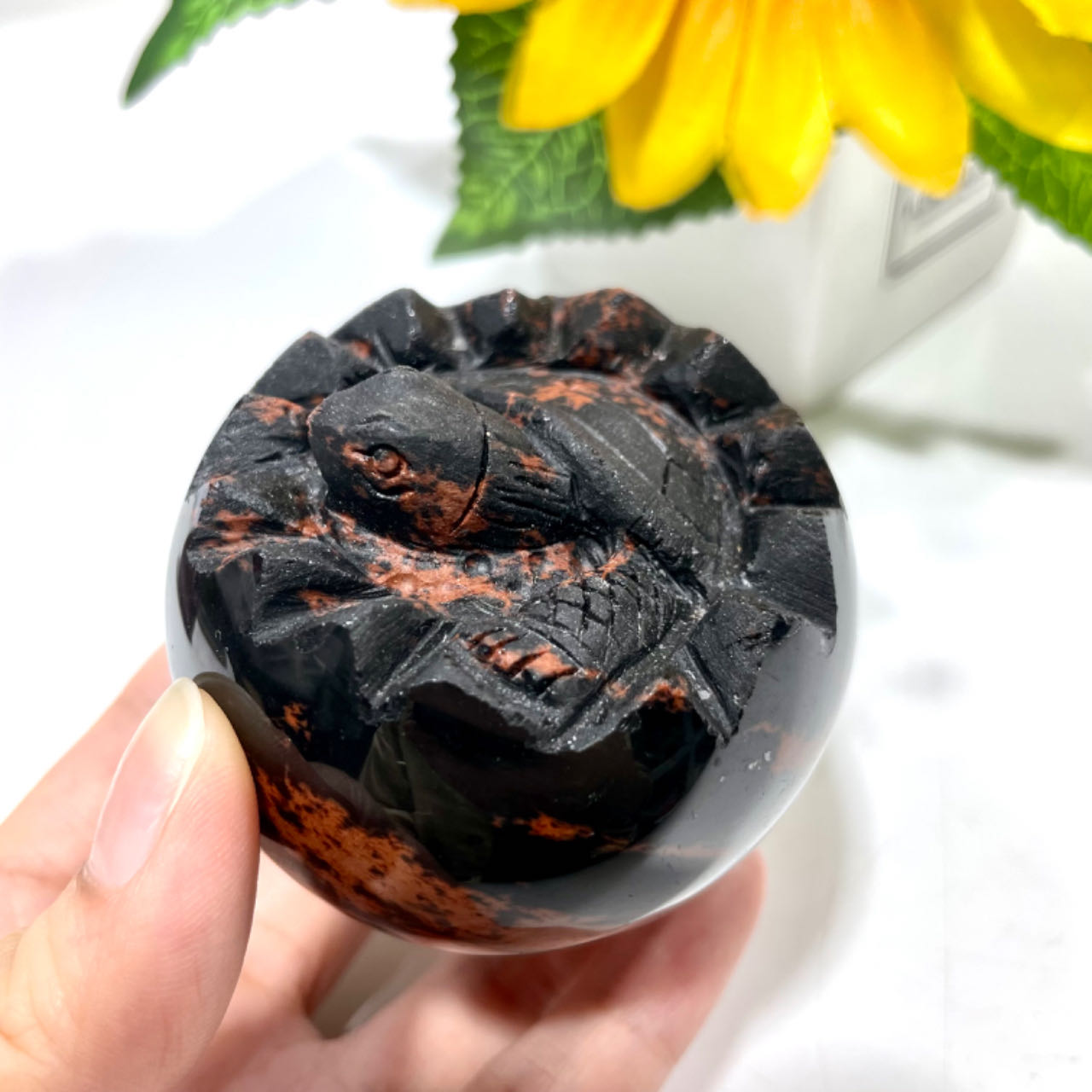 1 Count Turtle Egg Crystal Red Black Crystal Shell Breaking Healing Crystal Gem Reiki Healing Home Decor Crystal Jewelry Shop Pretty Crystals From IG Crystal