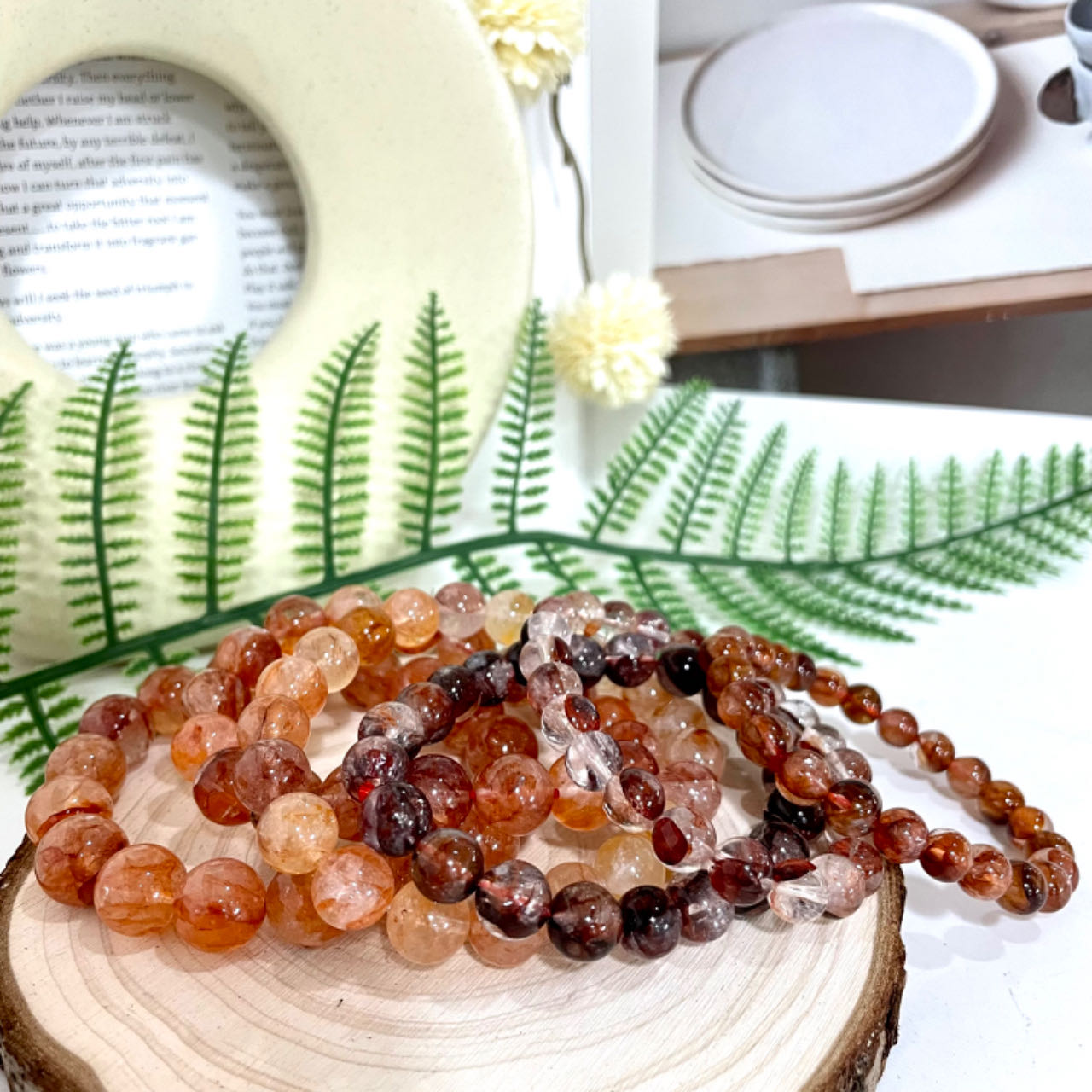 Fire Quartz Bracelet 7~12mm Energy Healing Crystals Jewelry for Women DIY Bracelet From IG Crystal