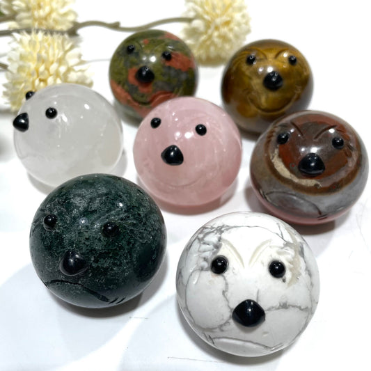 2 Counts Pleasure Anger Sorrow Joy Crystal Ball Clear Quartz Rose Quartz Tiger Eyes Unakite Ocean Jasper Healing Stone Home Decoration From IG Crystal