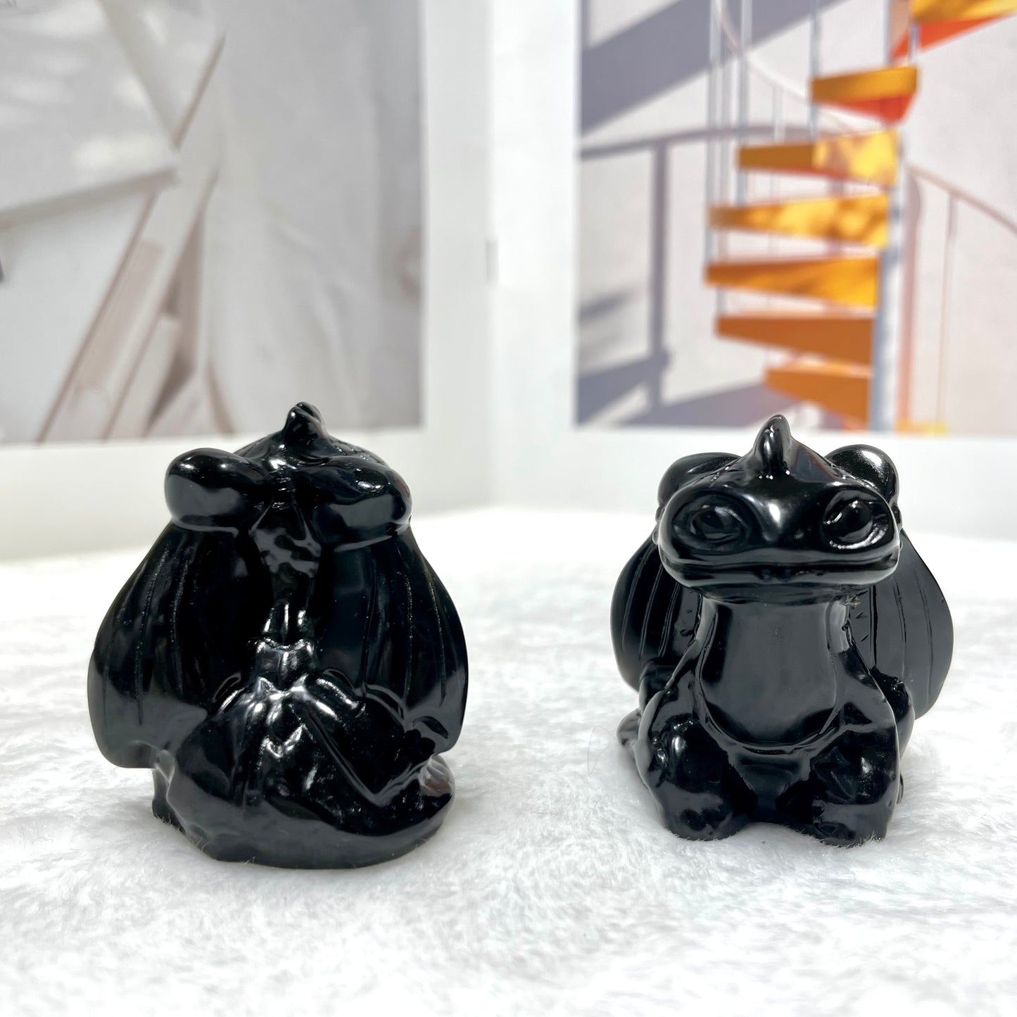 3 Counts 5cm Height Black Obsidian Stitch Crystal Carving Healing Stones Natural Stone Chakra Balancing Reiki Home Office Decor From IG Crystal