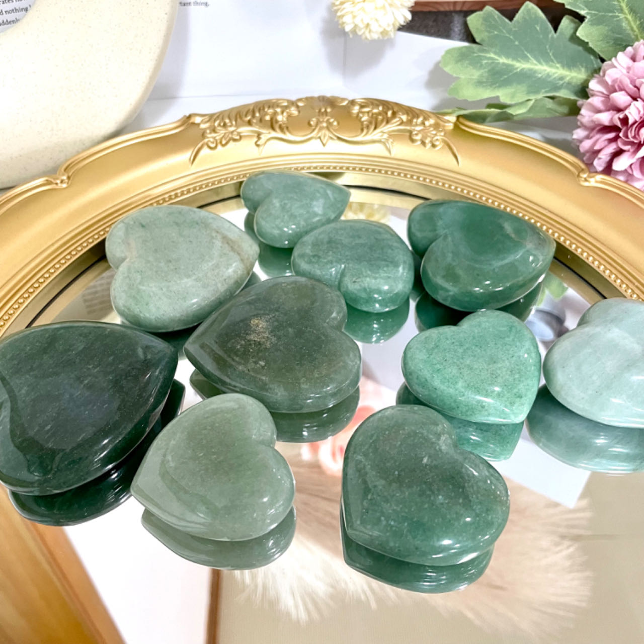 5~8PCS Heart Shape Green Aventurine Crystal About 500G Healing Crystals Stones Pocket Meditation Palm Worry Gemstone From IG Crystal