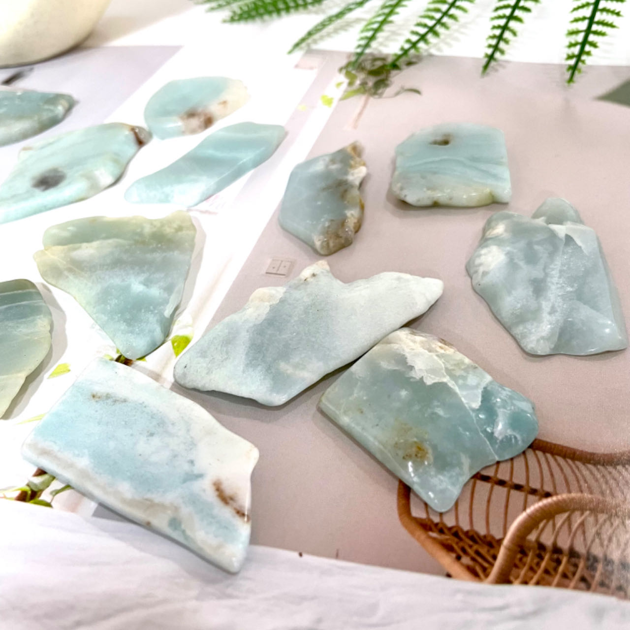 Caribbean Calcite Slice 600G Healing Crystals Home Decoration From IG Crystal