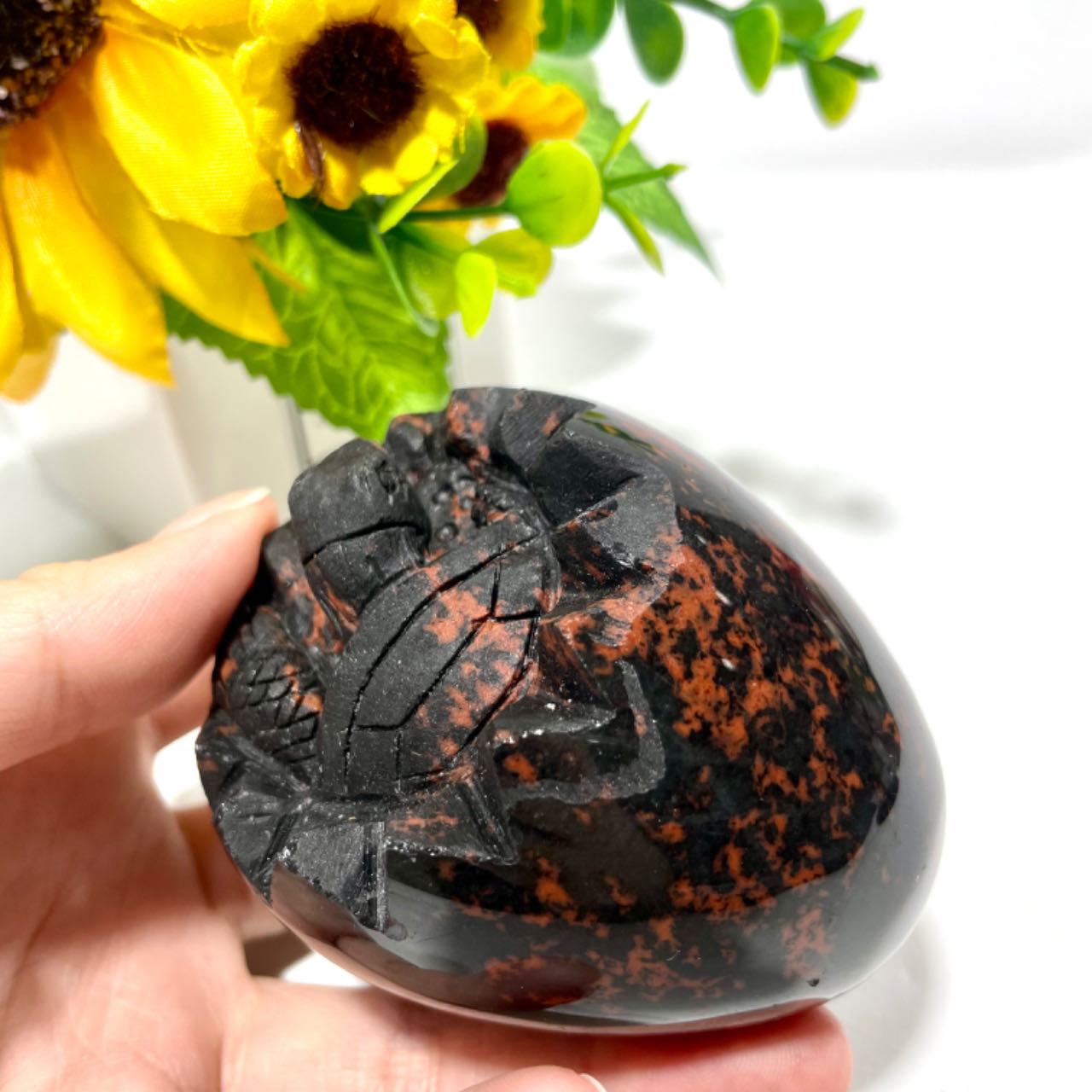 1 Count Turtle Egg Crystal Red Black Crystal Shell Breaking Healing Crystal Gem Reiki Healing Home Decor Crystal Jewelry Shop Pretty Crystals From IG Crystal