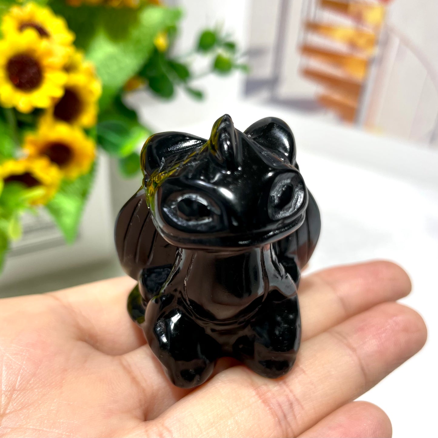 3 Counts 5cm Height Black Obsidian Stitch Crystal Carving Healing Stones Natural Stone Chakra Balancing Reiki Home Office Decor From IG Crystal